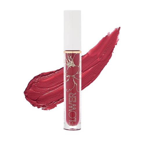 Flower Beauty Miracle Matte Liquid Lip Color - Vividly Bold & Creaseless Matte Liquid Lipstick, Comfortable All Day High Impact Makeup Color (Merlot Kiss)