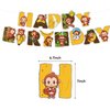 38Pcs Monkey Theme Birthday Party Supplies and Decorations Monkey Happy Birthday Banner,Latex Balloon, Cupcake Toppers, Set Animal Birthday Party Supplies for Kids Family