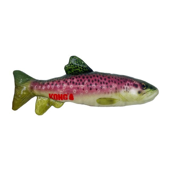 KONG Wild Shield Fish Shaped Dog Toy for Medium Breeds (Trout)