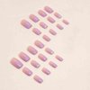 Foccna Purple Press on Nails Bling Fake Nails Square Cute Women's Bling False Nails Daily Wear Artificail Nails for Women and Girls-24Pcs