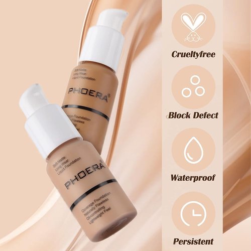 Foundation,Matte Foundation Concealer Full Coverage,Oil-Control &Waterproof Foundation Makeup For Women#106 Warm Sun