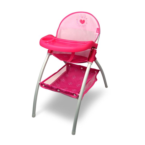 ANIVIA Baby Doll High Chair, High Chair for Dolls Up to 16'' (DH010-PINK)