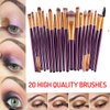 20pcs Makeup BRUSHES Kit Set Powder Foundation Eyeshadow Eyeliner Lip Brush NEW … (BLACK + GOLD)
