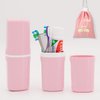 Toothbrush Travel case with Waterproof Travel Bag .Portable Toothbrush Holders Travel for Camping Travel Business School Home (Pink)