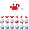 Crab Birthday Party Supplies Crab Party Decorations Includes Crab Happy Birthday Banner Cake Topper Cupcake Toppers Balloons for Crab Party, Seafood Party, Ocean Party