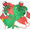 JOZON Red Green Glittery Drink Up Grinc-hes It's Christmas Banner Christmas Garland Banner for Xmas Party Decorations Christmas Decor for Home Wall Mantle Fireplace Party Supplies