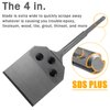 HIGOSPRO 4 Inch SDS Plus Floor Scraper, 4" x 10" Tile Grout Adhesive Wallpaper Thinset Wood Adhesives Linoleum Removal Tool for SDS-Plus Rotary Hammer