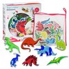 Edushape Magic Creations, Dinosaurs - Baby Bath Foam Toys Foam Stickers - Stick-On Removable Baby Foam Bath Toys for Toddlers 1-3 - Imaginative Learning Bath Toys Foam Activity Play Set