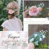 Fangsen Wedding Rose Flower Hair Comb Bridal Headpiece Floral Hair Accessories for Brides and Bridesmaids (Pink)