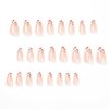 White French Tip Press on Nails Medium Almond - WLGDLH Fake Nails Pink False Nails Press ons Full Cover Nail Tips with Cherry Design Acrylic Nail Kit Stick on Nails for Women 24 Pcs