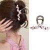 Heart Hair Claws for Women for Thick Hair French Hair Barrettes (Pink)