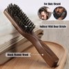 Mens Wild Boar Bristle Hair Brush for Men - Slick Back Hair Brush - Stiff Bristles for Thick Hair, Natural Black Walnut Wooden Handle Hairbrush, Beard Mustache Brush Comb by GAINWELL