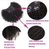 Kabadu 8pcs 120g/set Afro Kinky Curly Clip In Human Hair For Black Women Hair Extension 4B 4C Brazilian Virgin Human Hair Clip Ins for African American Natural Black Color(14inch)