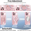 TACOMEGE Portable Magnetic Ring Holder for iPhone 15 14 13 12 Series, Strong Magnetic Finger Phone Grip Stand for MagSafe case, Phone Kickstand Pink