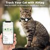 Airtag Cat Collar, Air tag Cat Collar with Bell and Safety Buckle in 3/8" Width, Reflective Collar with Waterproof Airtag Holder Compatible with Apple Airtag for Cat Dog Kitten Puppy (Black)