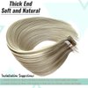 Tape in Hair Extensions Human Hair 22 Inch Ombre Medium Blonde with Platinum Blonde Highlights Human Hair Extensions 50g 20pcs Tape ins Skin Weft Hair Extensions Invisible Glue in Hair Extensions