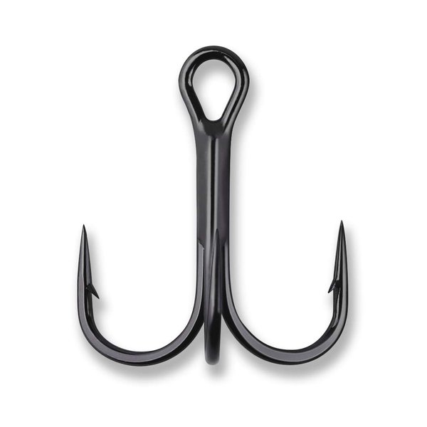 Mustad UltraPoint KVD Elite Series Round Bend Treble Hook with 1 Extra Strong/Standard Length Hook (Pack of 6), Black Nickel, 8