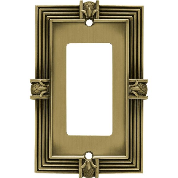 Franklin Brass Pineapple Wall Plate, Tumbled Antique Brass Single Switch Cover, 1-Pack, 64473
