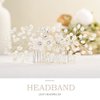 Foyte Flower Bride Wedding Hair Comb Crystal Leaf Bridal Headpieces Rhinestone Hair Pieces Pearl Bridesmaid Side Combs Hair Accessories for Women and Girls (pearl)