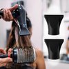 2PCS Professional Salon Hairdressing Tool Black Plastic Salon Replacement Hair Dryer Nozzle Replacement Blow Flat Hairdressing Salon Styling Tool ONLY for Outer Diameter 4.5cm