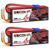 Socokin 3S Lipo Battery 7600mAh 11.1V 120C with EC5 Connector Hard Case for RC Car RC Vehicles RC Boat RC Racing Truck Helicopter Airplane RC Model（2 Pack）