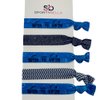 Swimming Hair Elastic Set - Girls Swimming Accessories - No Crease Swimmer Hair Elastics Set - Swim Accessories for Girls, Women, Coaches, Teams, Swim Meets, Swim Themed Gifts for Swimmers blue