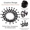 TOBATOBA 3 Pcs Black Lazy Bird's Nest Plate Hairpin, Birds Nest Hair Clip, Black Hair Clips, Expandable Ponytail Holder for Women, Hair Bun Maker, Hair Tie Hair Accessories for Women and Girls