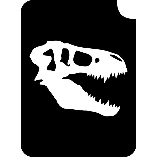 Dinosaur Body Art Glitter Makeup Tattoo Stencil- 5 Pack (T Rex Skull)