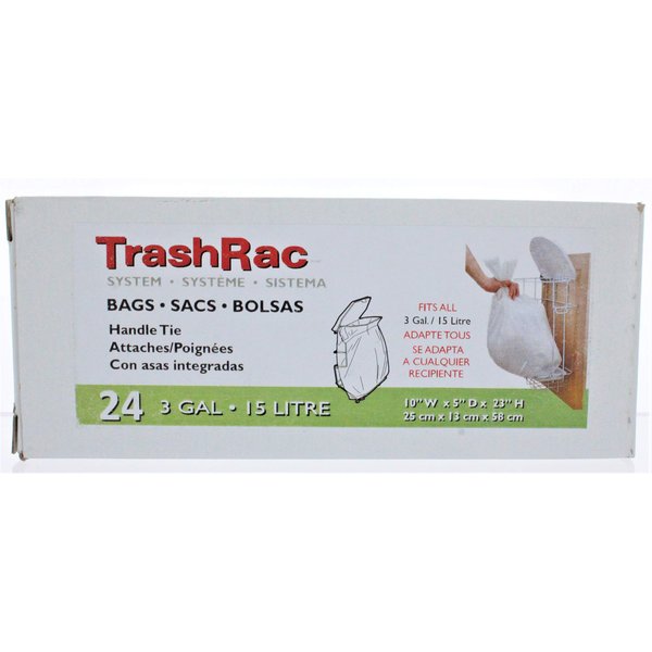 Trashrac 3 gal. Trash Bags Handle Tie 24 pk
