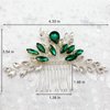 PRETTYLIFE Bridal Crystal Hair Comb Rhinestone Hair Piece Prom Party Festival Wedding Hair Accessories for Women and Girls (Green)