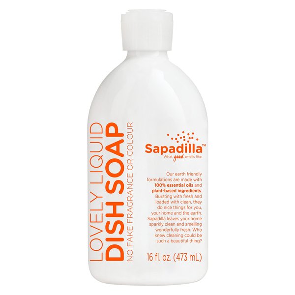 Sapadilla Liquid Dish Soap - Grapefruit + Bergamot - Made with 100% Pure Essential Oil Blends, Tough on Grease, Aromatic & Fragrant Dishwashing Liquid, Plant Based, Biodegradable, 16 Ounce (Pack of 1)