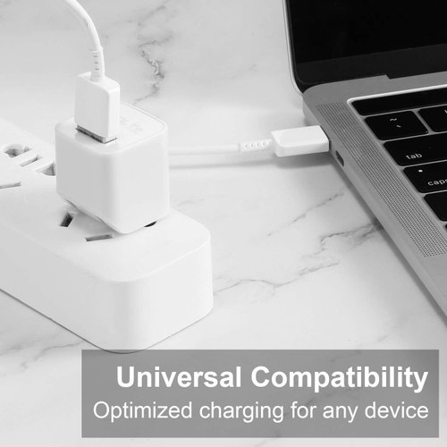 Genuine Charging Kit Compatible with Asus ProArt Display PA329CV Folding Blade Upgraded 1A Travel Plus Detachable HiPower USB-C Data Sync Cable! (2 Pack/White)