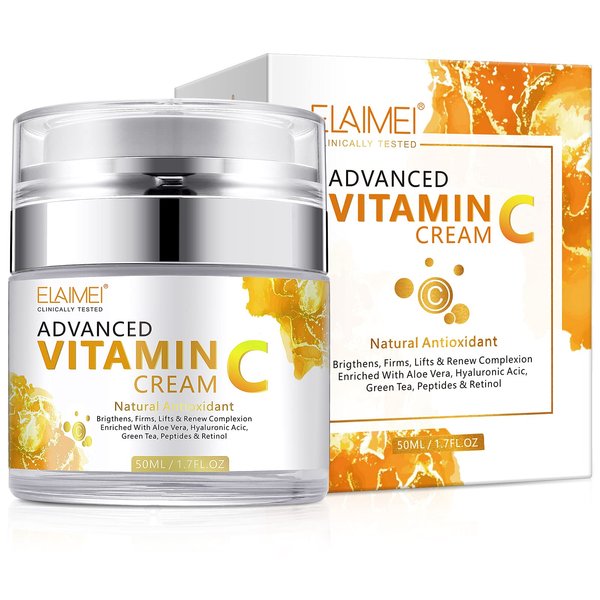 SBHEANGBA Vitamin C Face Cream, Daily Anti Aging Moisturizer Cream for Face, Reduce Appearance of Wrinkles, Fine Lines & Dark Circles, Intense Moisturizing, 1.7 Fl Oz