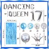 37 PCS Dancing Queen 17 Balloons Dancing Queen Mamma Mia Party Decorations 17 Birthday Party Decoration Sliver Blue 17 Birthday Decoration Mamma Mia Party Supplies