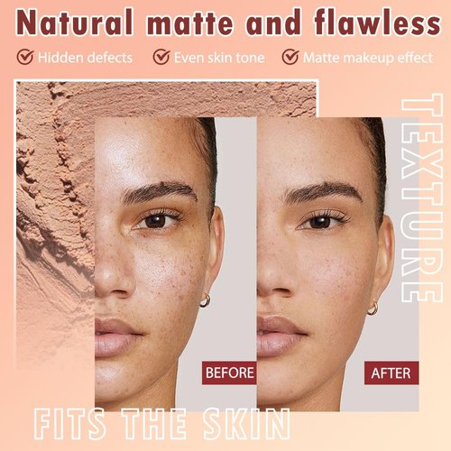 Oil Control Face Pressed Powder, Matte powder setting powder, long-lasting and waterproof loose powder, Flawless Lightweight Face Cosmetics, Cruelty-free, (06, 1 Pcs)