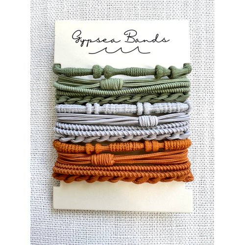 Gypsea Bands Hair Tie Bracelets for Men, Women & Kids - Set of 12 (Laguna)