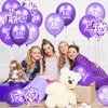 16th Birthday Balloons 24Pcs Purple Happy 16th Birthday Latex Balloons Confetti Balloons Purple Sweet 16th Birthday Party Decorations for Girls 16th Birthday Anniversary Party Supplies Decor 12 inches