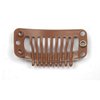 20pcs Metal Snap Clips for Hair Extensions DIY Clip in on Hair Extension Wigs 9 Teeth 32mm 1.2g/pc Black Brown Beige Color (Light Brown)