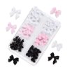 Bow Nail Charms 3D Bow Nail Art Charms 6 Grids Cute Bow Knot Nail Decorations Kawaii Knot Charms for Nail Black Pink White Resin Bow DIY Nail Art Decoration Accessories Charms for Acrylic Nail