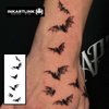 INKARTLINK Semi Permanent Tattoos, Temporary Tattoos, Adult Art Designs, Party Favors, Waterproof, Realistic, No Adhesive, Non-Reflective, Lasts 1-2 Weeks, Medium (Bat 1)