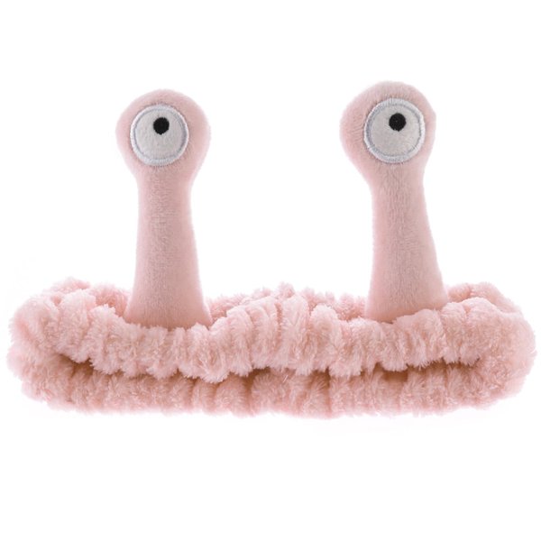 WLLHYF Spa Headband Facial Makeup Head Band Microfiber Soft Coral Fleece Head Wraps Snail Cartoon Cute Hair Accessories Elastic Skincare Hair Band for Women Girls Washing Face Beauty (Pink)