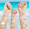 118 PCS Rainbow Unicorn Temporary Tattoo Kids, Pride Tattoo Groovy Glitter Crown Fake Tattoo for Girls’ Party Supplies Kids' Birthday Supplies, Waterproof Tattoo Sticker for 6 7 8 9 10 years old