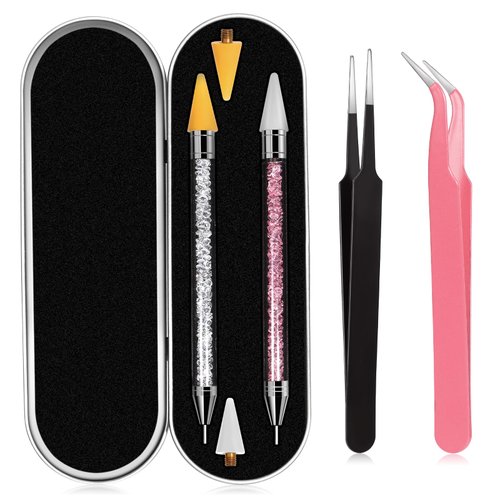𝟐𝐏cs Rhinestone Picker Tool With 2 Wax Tip, Nail Art Rhinestones Gems Tool,Nail Art Accessories 𝐃𝐢𝐚𝐦𝐨𝐧𝐝 𝐏𝐚𝐢𝐧𝐭𝐢𝐧𝐠 𝐃𝐨𝐭𝐭𝐢𝐧𝐠 𝐏𝐞𝐧 For Nail Art