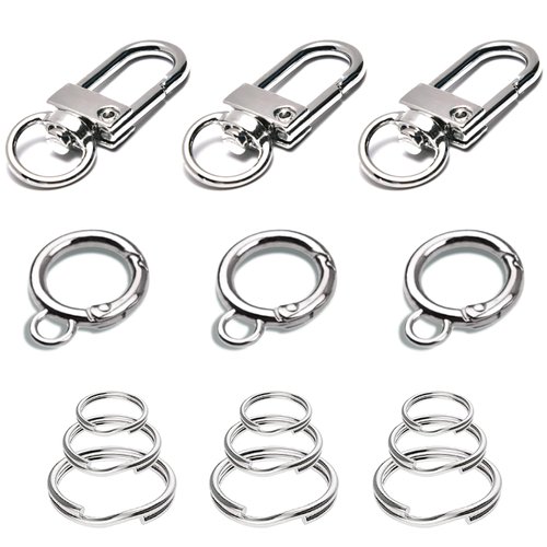 Dog Tag Clips for Collar,with 15Pcs Replaceable Dog ID Name Tag Ring Clip Dog Tag Attachment Clip Pet tag Quick Clip Clips Rings for Pet Collar Key Ring Clips Accessories 6 Sets (6 Sets)