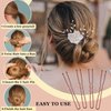 200PCS Brown Bobby Pins, AITRAI Brown Hair Pins 100pcs Brown Bobby Pins and 100pcs U-shaped Hair Pins for Bun Hair Pins Set with Box, 2.4 Inch