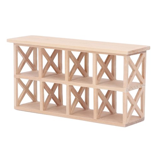 Dollhouse Mini Shelf Rack, 8 Grids Decorative 1: 12 Scale Furniture Plain Color Dollhouse Wood Storage Rack for Living Room