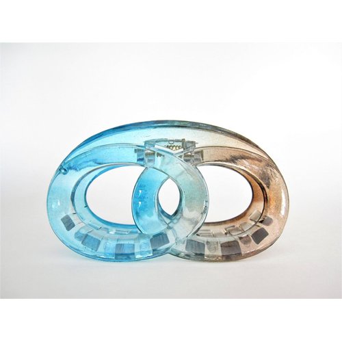 Generic Clear transparent blue and brown infinity knot hair claw clip