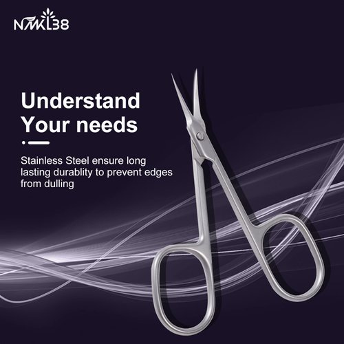 NMKL38 Inox Curved Blade Cuticle Tower Point Scissors Cuticle Nipper Pliers Dead Skin Remover Beauty Grooming Kit for Nail Eyebrow Eyelash