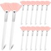 14 Pieces Fan Brushes Facial Applicator Brush Soft Fan Brushes Acid Applicator Brush Cosmetic Makeup Applicator Tools for Mud Cream (Pink)