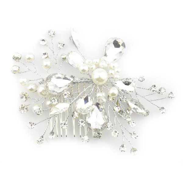 Pear Stone Floral Design Hair Comb for Women